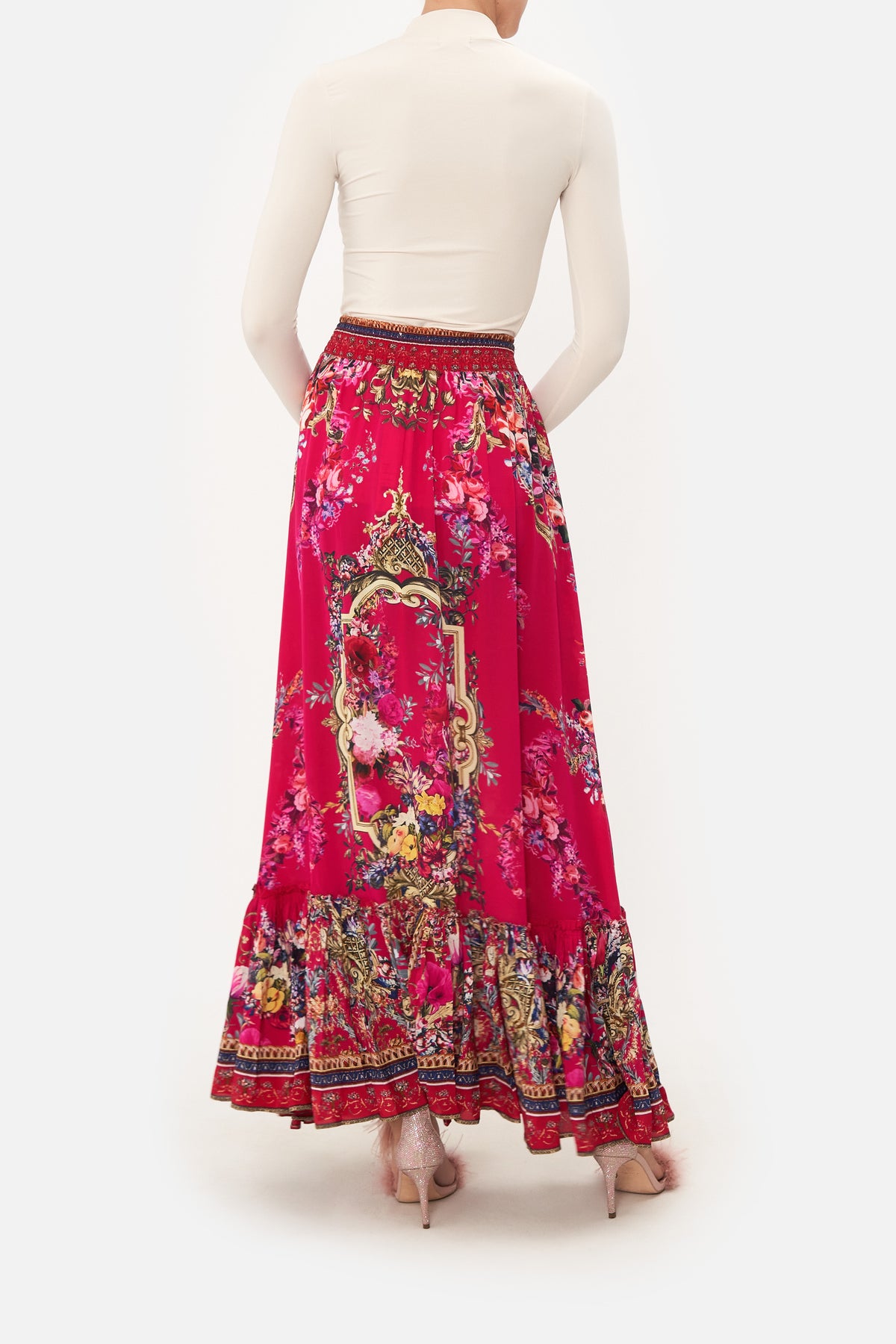 RUFFLE HEM SKIRT BOHEME BLOOMS