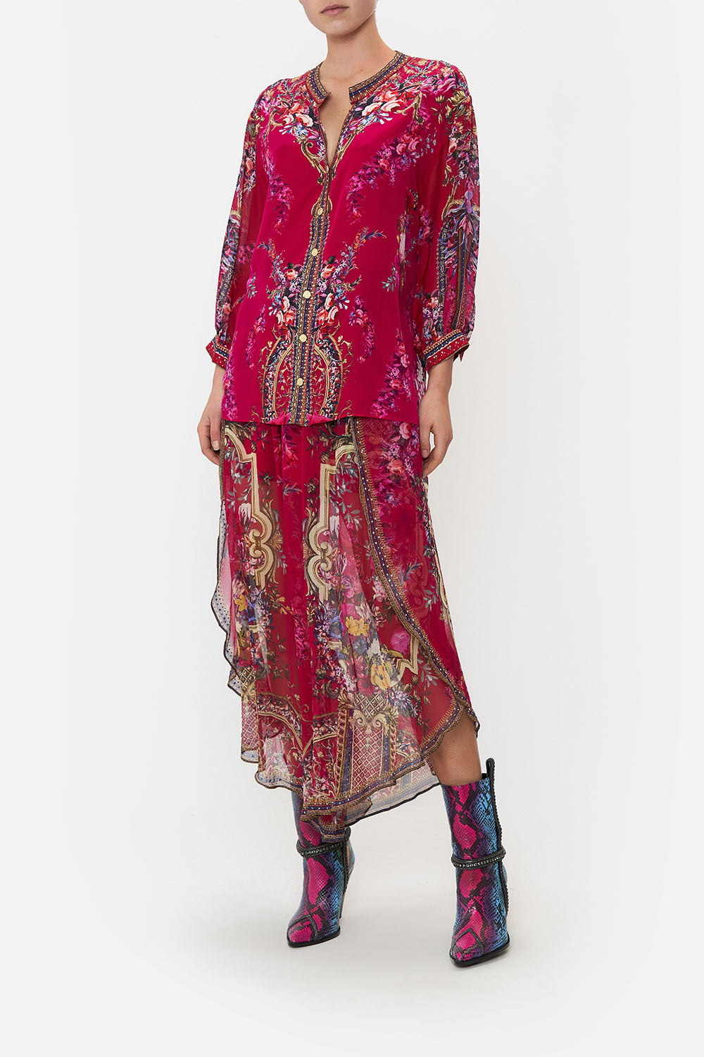 DROPPED SHOULDER BLOUSON SHIRT BOHEME BLOOMS