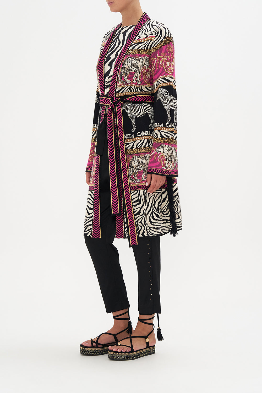 KNIT JACQUARD JACKET WITH FRINGING EARN YOUR STRIPES