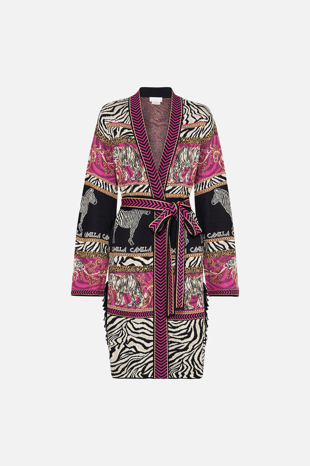 KNIT JACQUARD JACKET WITH FRINGING EARN YOUR STRIPES