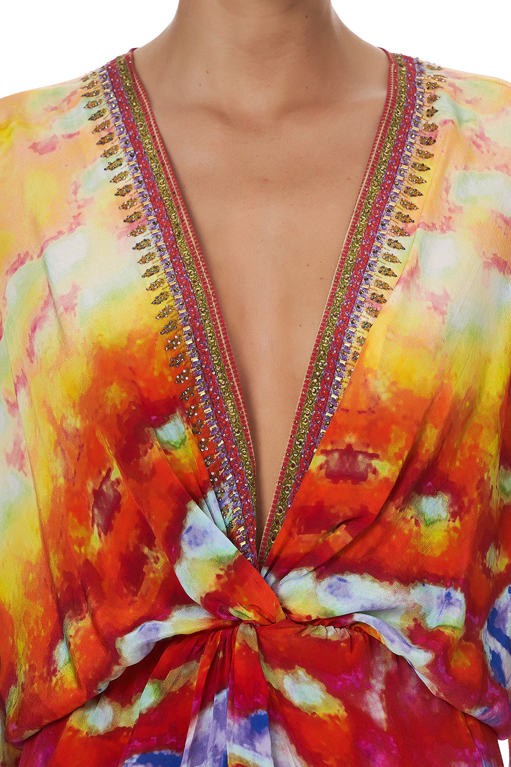 TWIST FRONT BATWING DRESS BANSHEE BECKONS