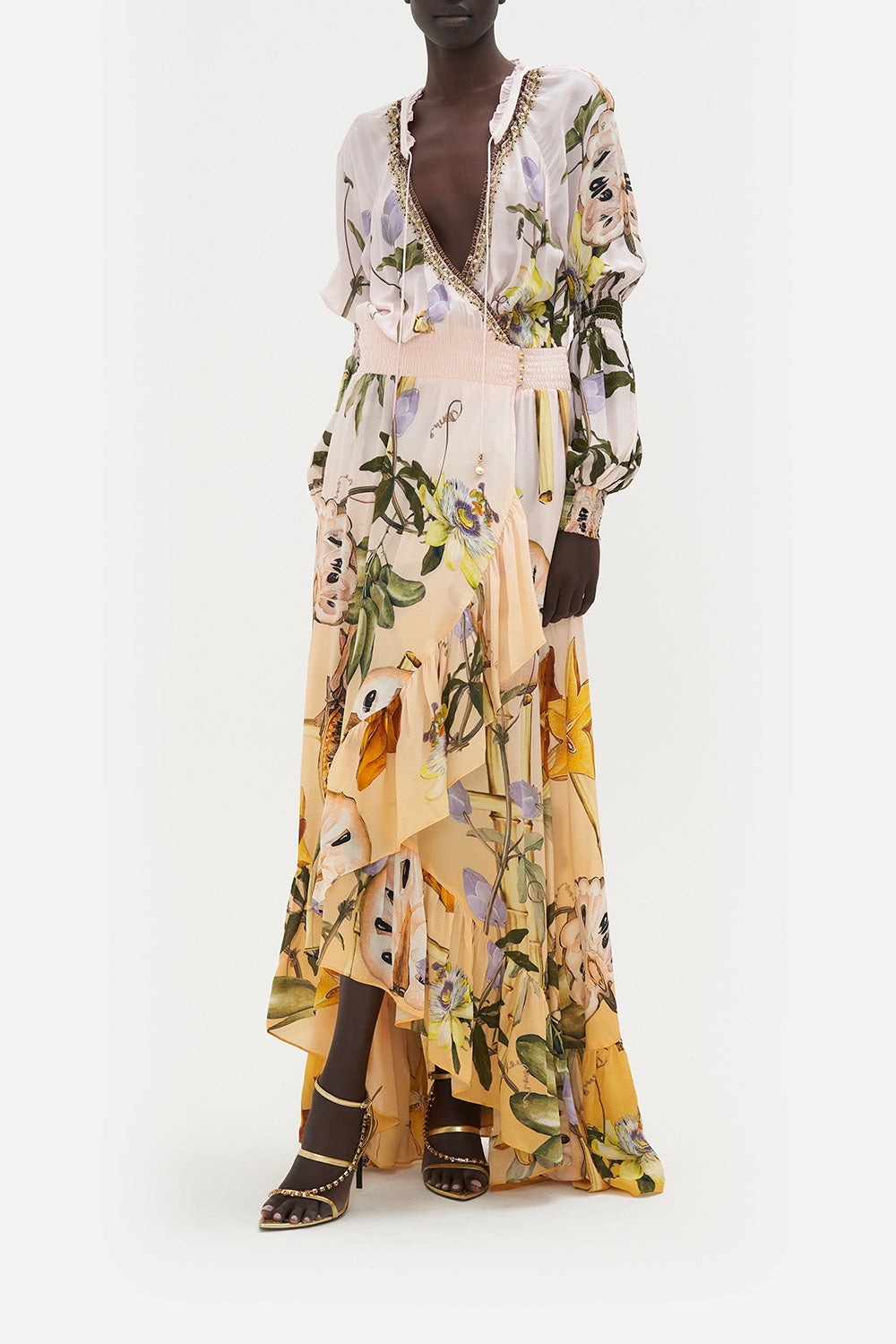 BLOUSON SLEEVE WRAP DRESS ORIGINAL SIN