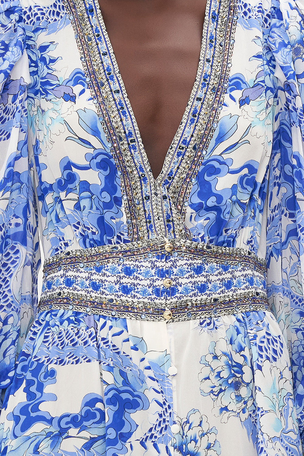 BUTTON FRONT FRILL DRESS HEART OF A DRAGON