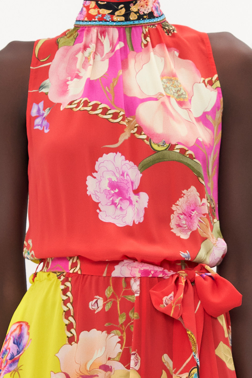 NECKTIE DRESS WITH ELASTICATED WAIST THE BEETLES