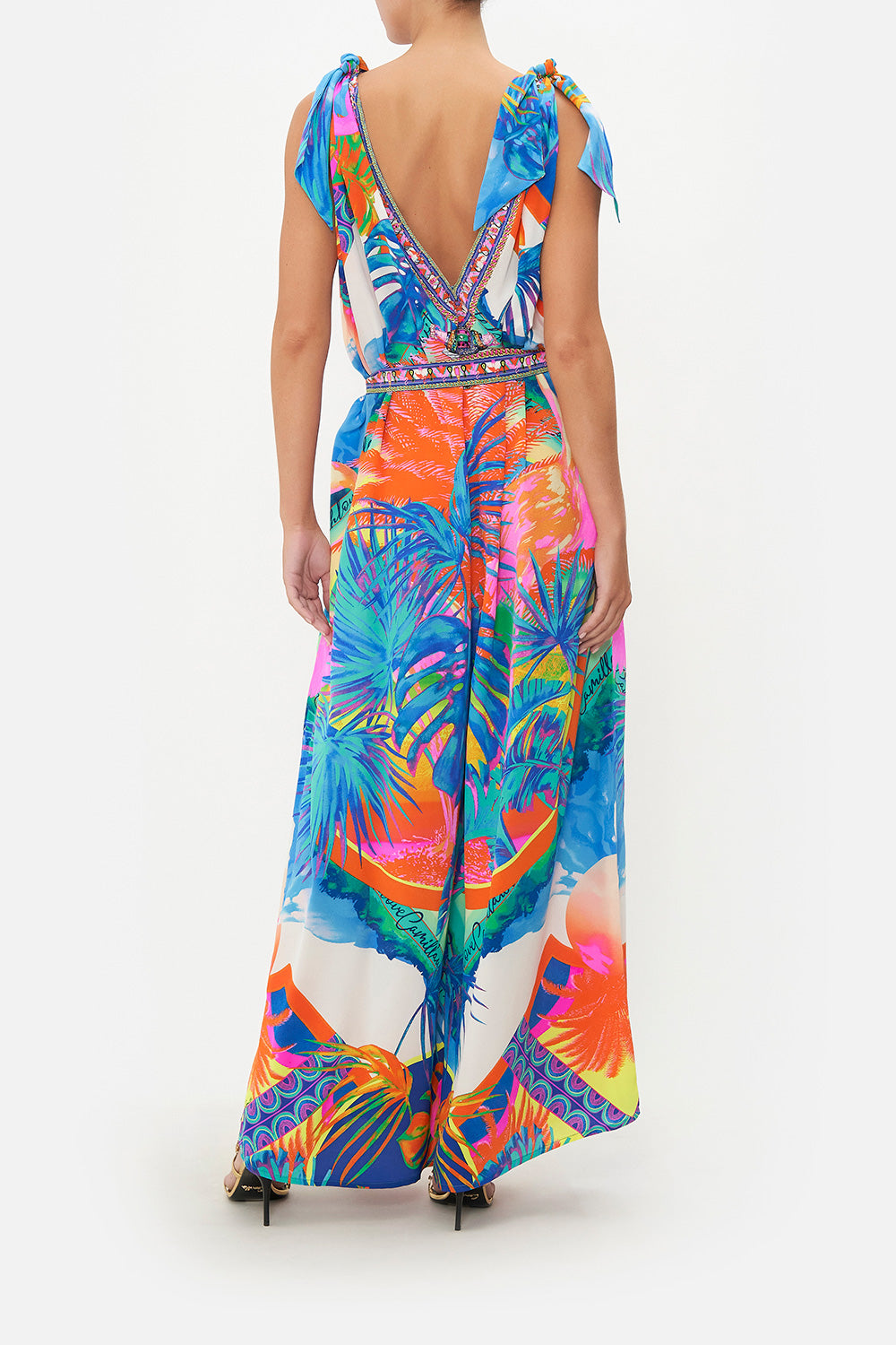 SCARF TIE JUMPSUIT FLAMENCO FLAMINGO