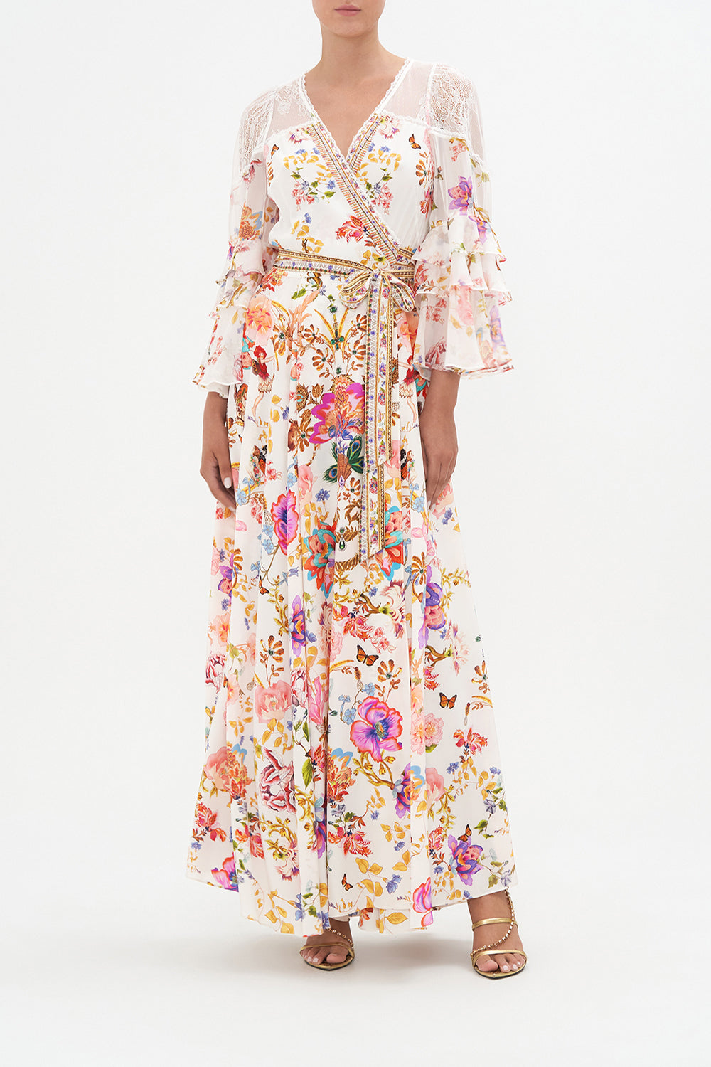 WRAP DRESS WITH RUFFLE SLEEVE SPIDER GIRL