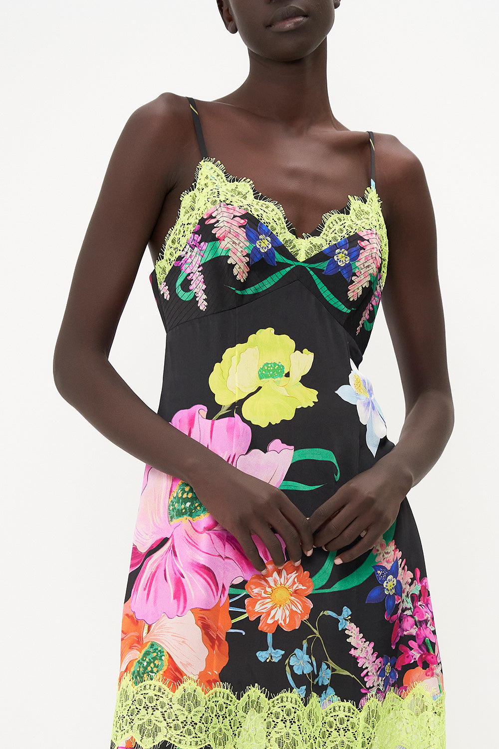 SHORT SLIP DRESS WITH TOPSTITCHING AWAY WITH THE FAIRIES