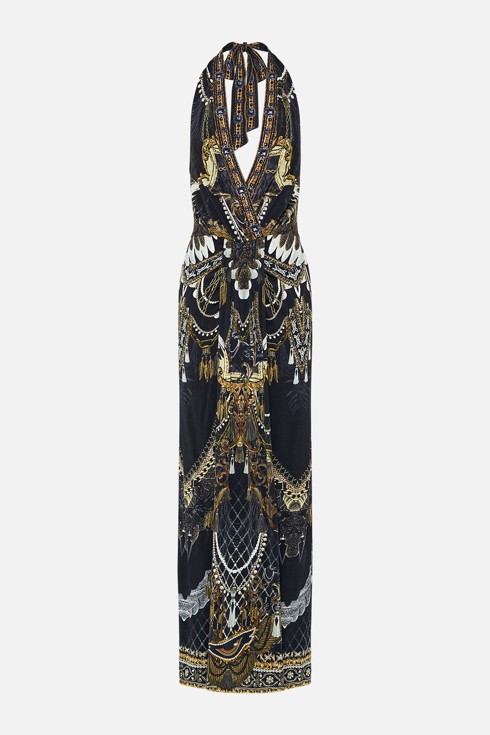 LONG JERSEY HALTER DRESS RAVIN RAVEN