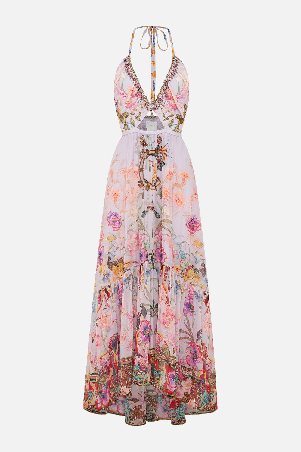 GATHERED V FRONT CUT OUT DRESS NATURES KALEIDOSCOPE