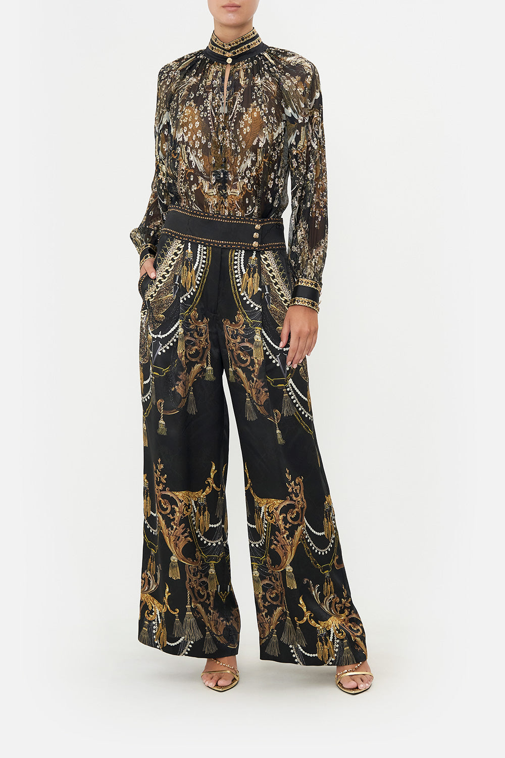 WIDE LEG PANT WITH BUTTONS RAVIN RAVEN