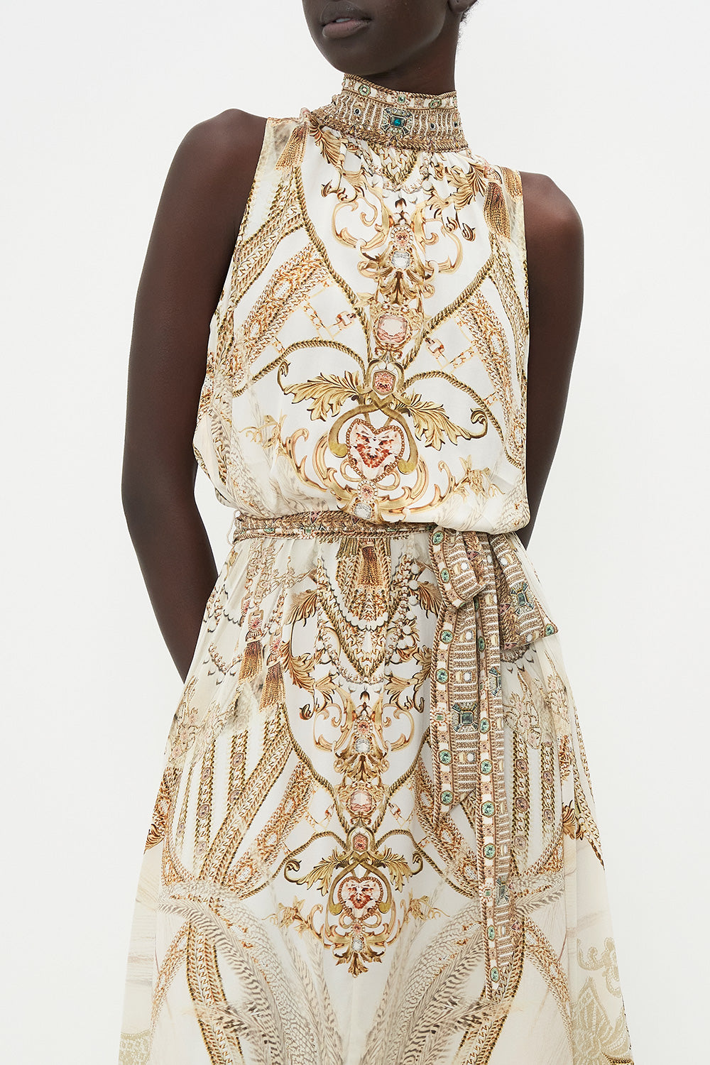 NECKTIE DRESS WITH ELASTICATED WAIST SOAR LIKE AN EAGLE