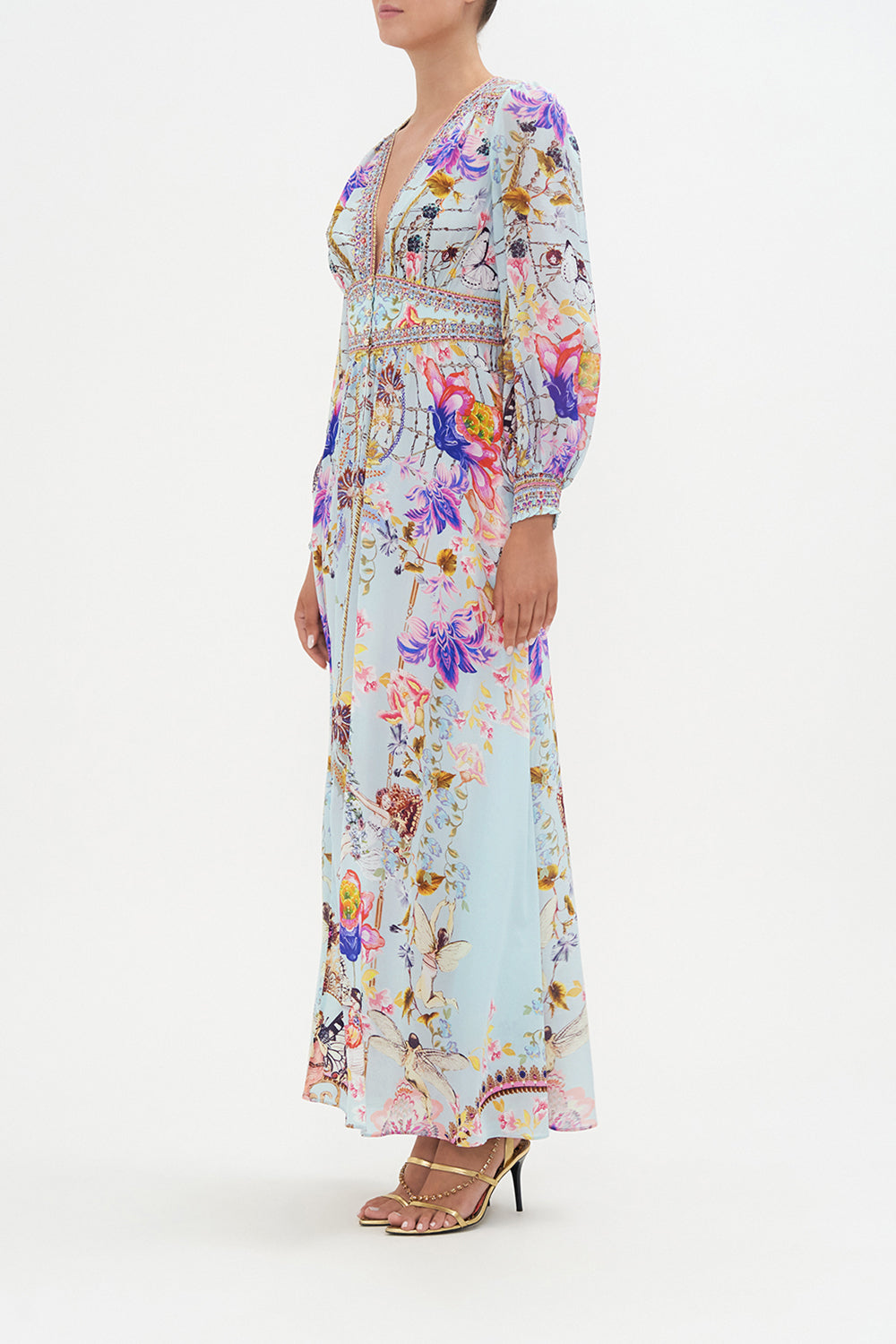 BUTTON DRESS WITH SHAPED WAISTBAND LOVE WEB