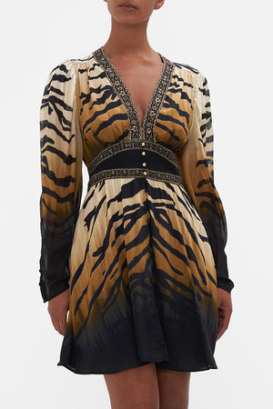DROP SLEEVE DRESS WITH WAISTBAND TAME MY TIGER