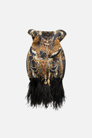 DRAWSTRING POUCH WITH FEATHERS RAVIN RAVEN