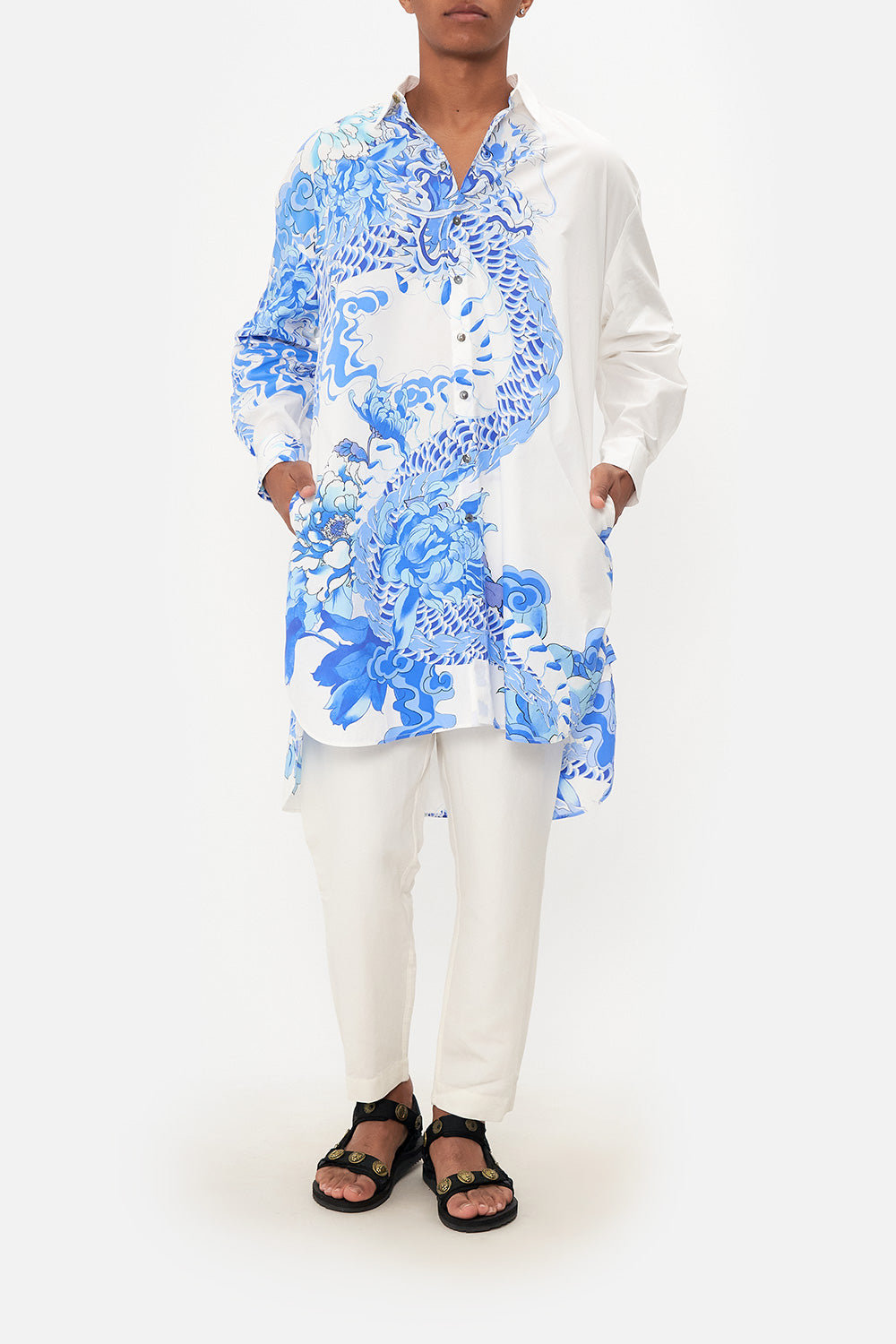 LONG LINE BUTTON UP MANTAN HEART OF A DRAGON