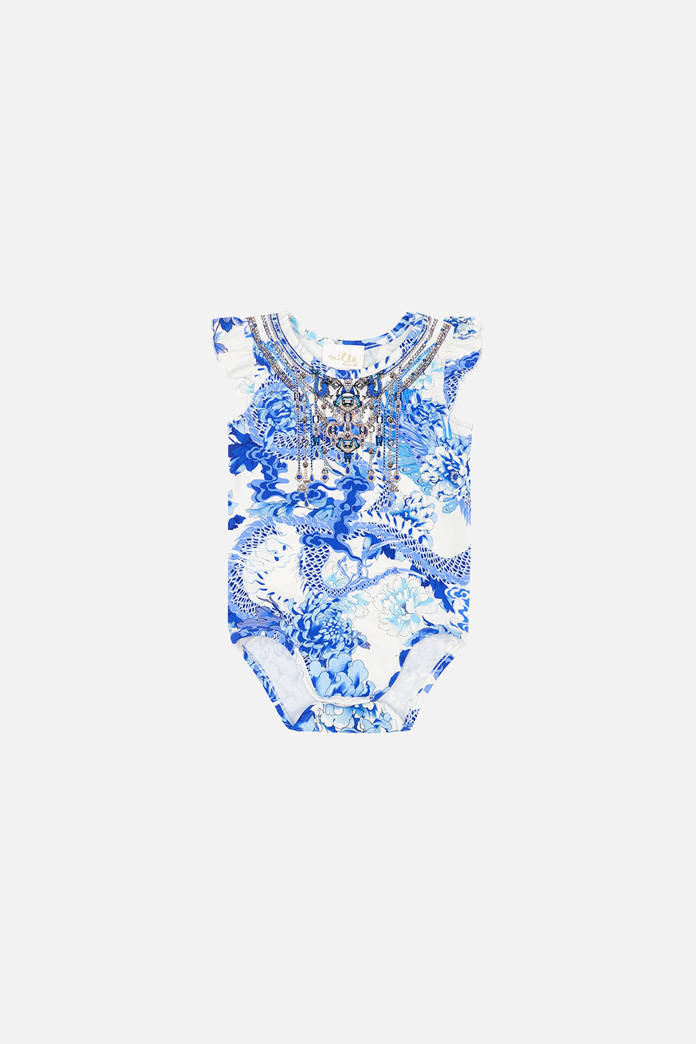 BABIES FRILL BODYSUIT HEART OF A DRAGON