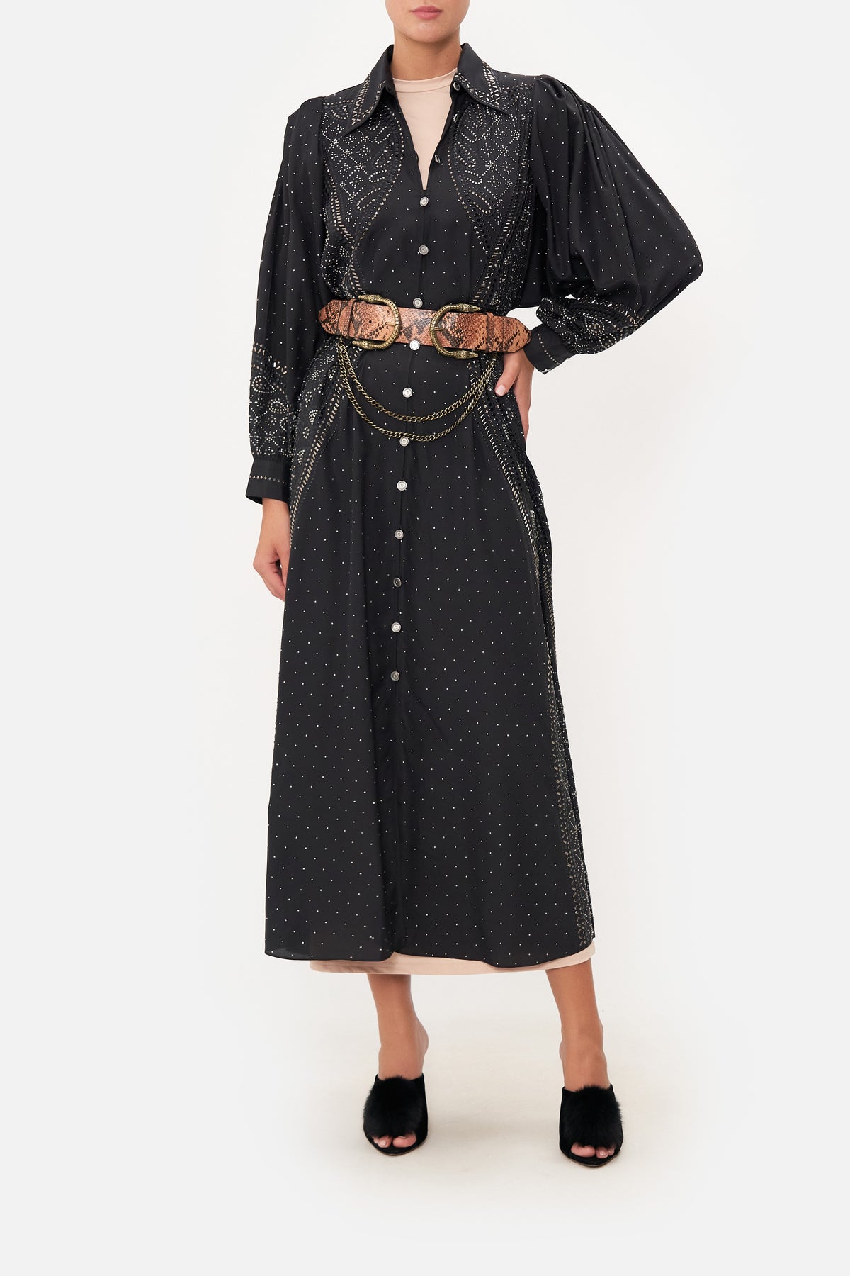 CURVED COLLAR SHIRT DRESS LUXE ESPIRITU