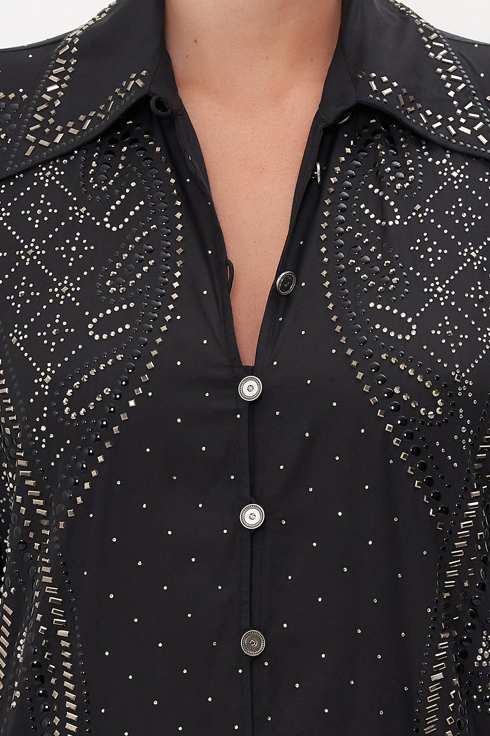 CURVED COLLAR SHIRT DRESS LUXE ESPIRITU