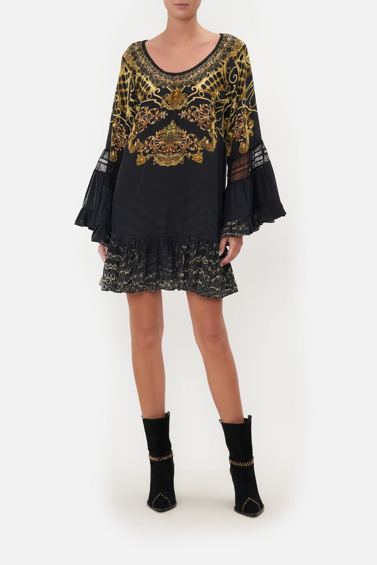 A LINE FRILL DRESS SHADOWS OF ARMADA