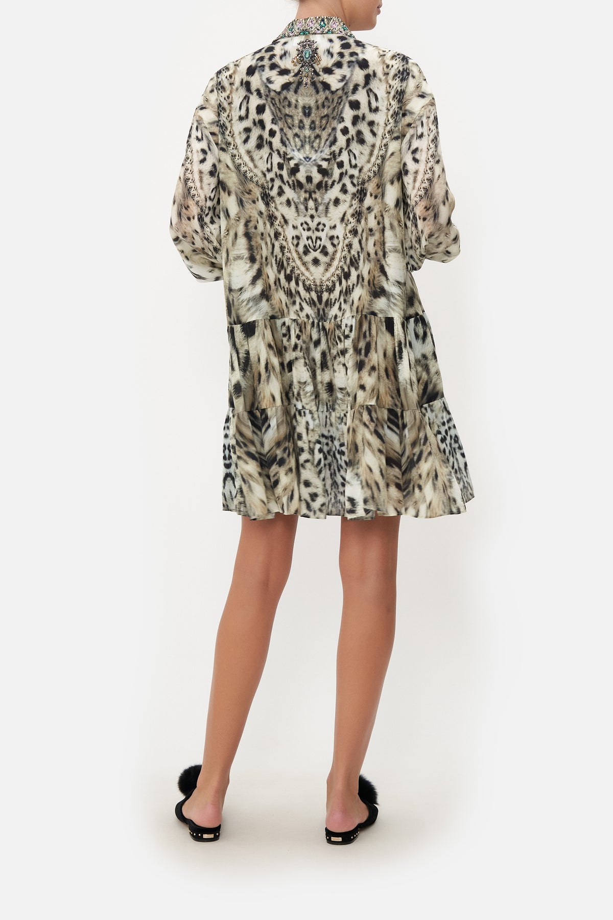 TIERED SHIRT DRESS SNOW WHISPERS