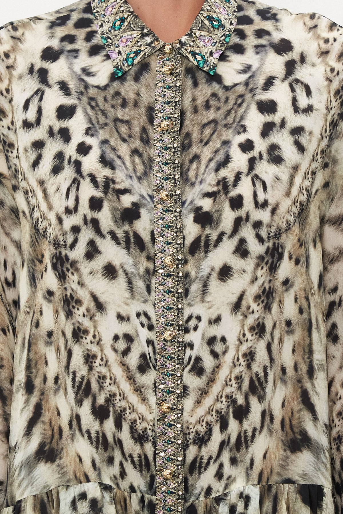 TIERED SHIRT DRESS SNOW WHISPERS