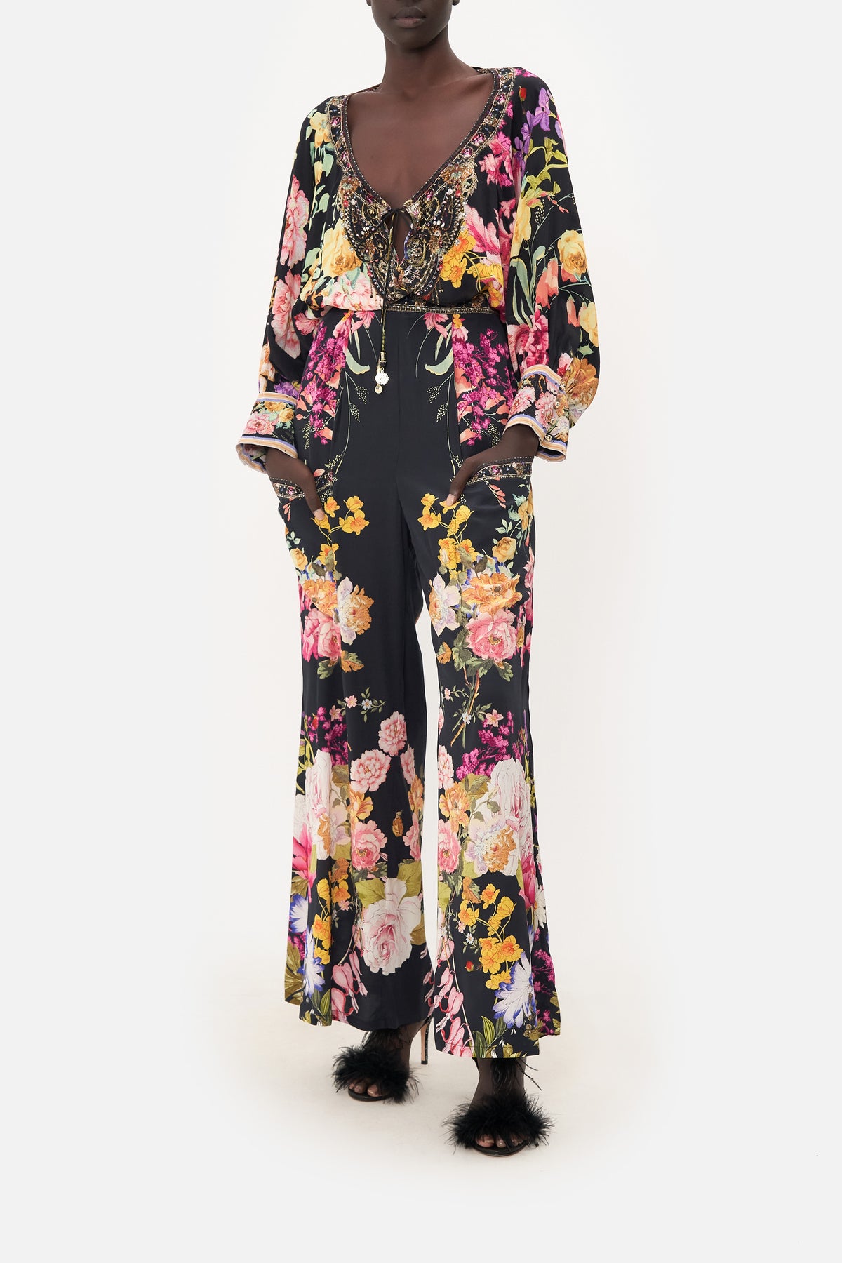 WIDE LEG TROUSER WITH FRONT POCKETS LIBERTINE LADY