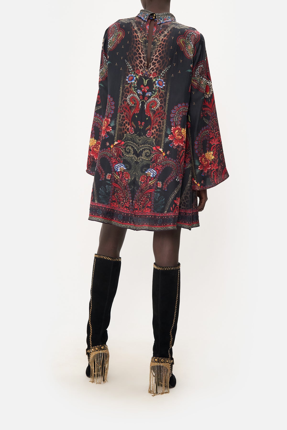 LONG SLEEVE SWING DRESS WOODSTOCK ROCK