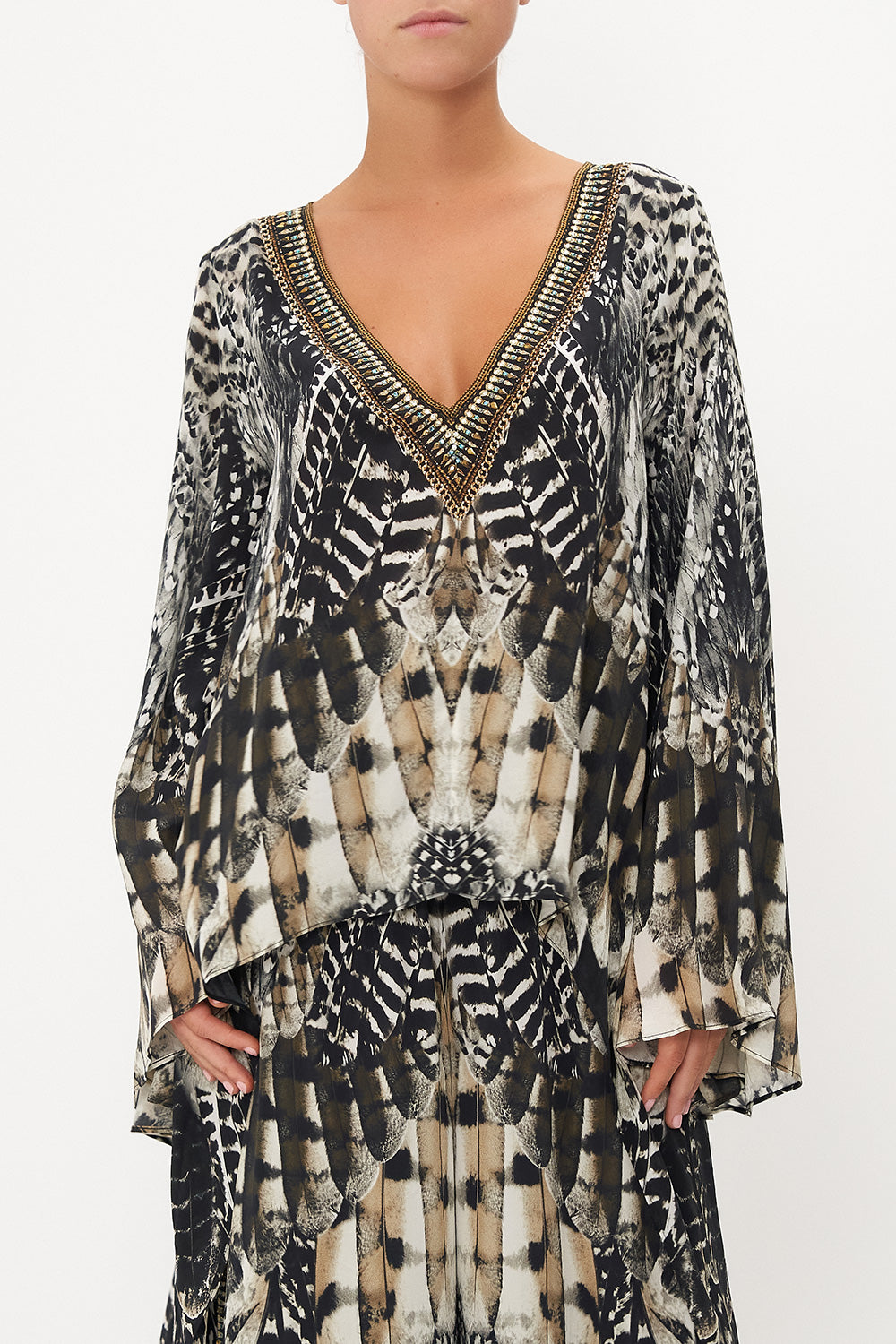 HIGH LOW FLARED BLOUSE NIGHT OWL