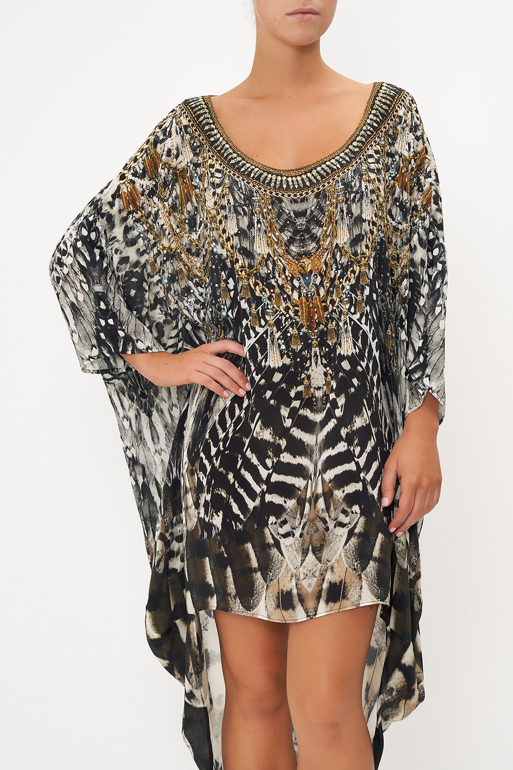SCOOP BACK HEM DRESS NIGHT OWL