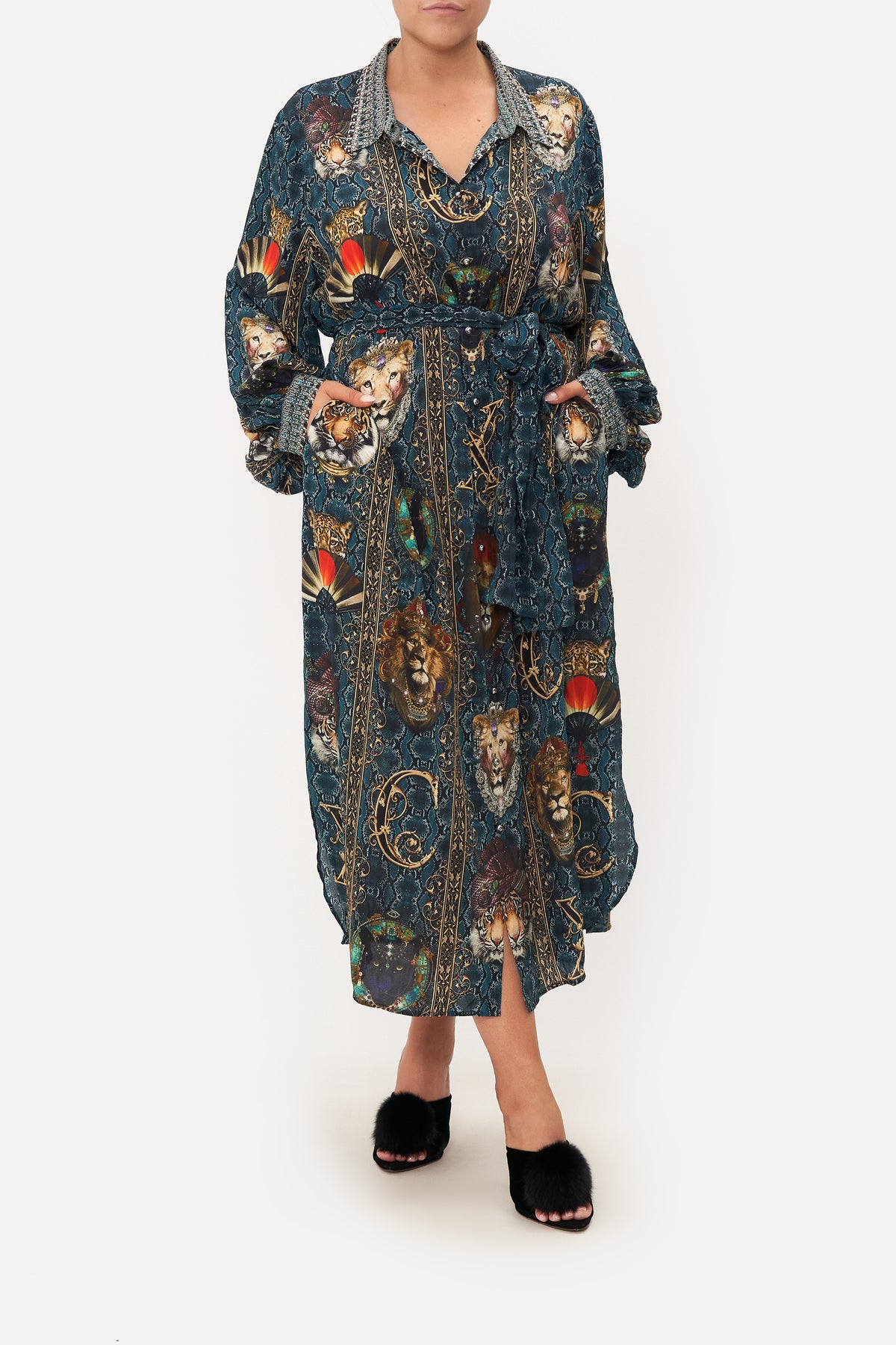 HIGH LOW MIDI SHIRT DRESS HEADS WILL ROLL