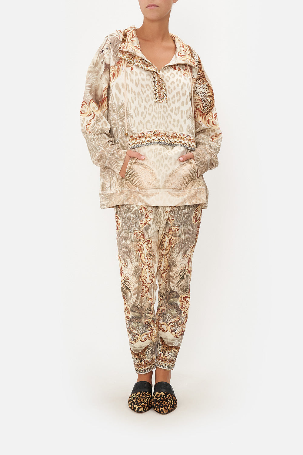 HALF ZIP HOODIE WITH POCKET FLAP PALAZZO PARTY