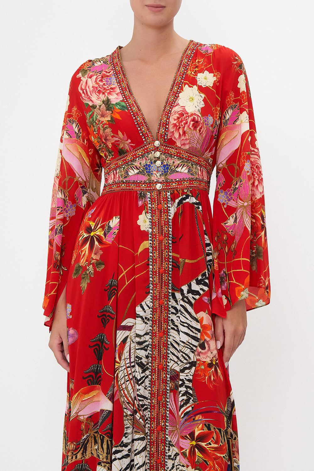KIMONO SLEEVE DRESS WITH SHIRRING DETAIL THE LEGEND OF ZIBA