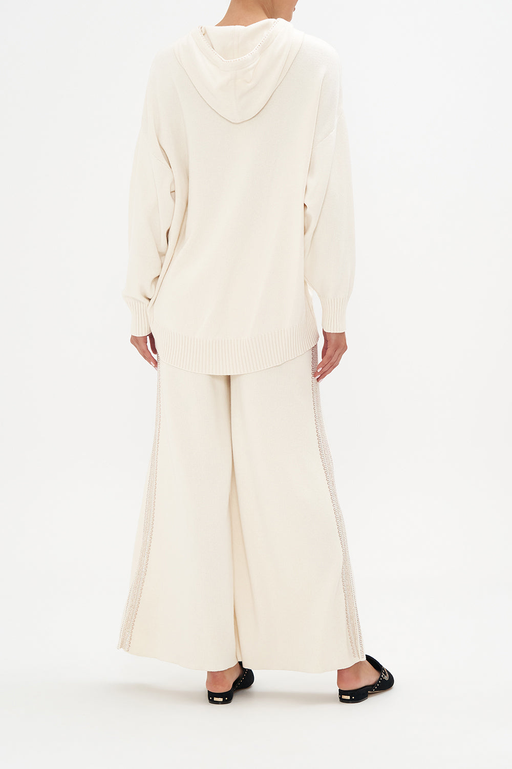 COTTON CASHMERE KNIT HOODIE CAT NAP