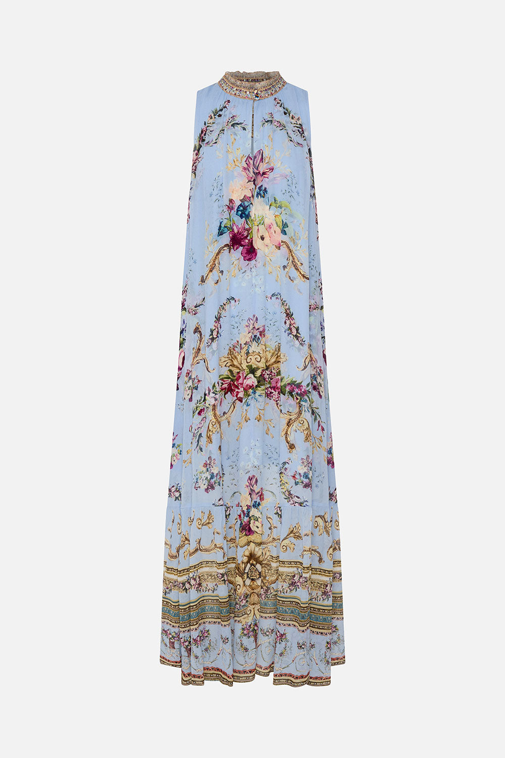 HIGH NECK KEYHOLE DRESS FLORAFUL