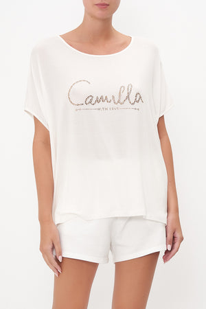 LOOSE FIT ROUND NECK TEE LOGO CAPSULE - SOLID WHITE