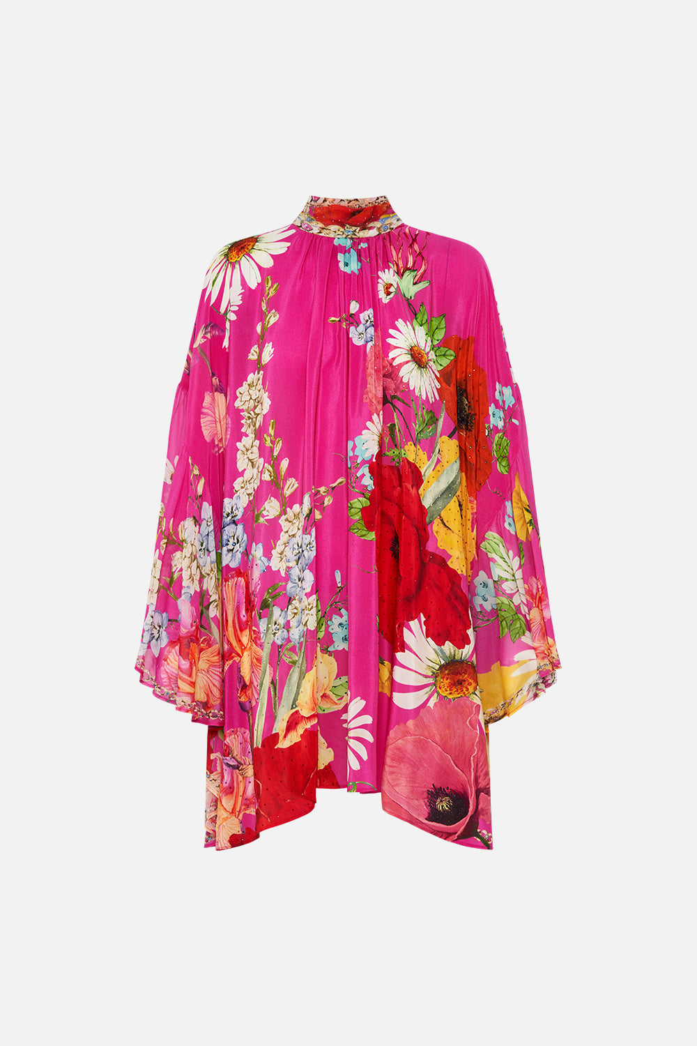 HIGH NECK RUFFLE SWING DRESS RAINBOW BODY