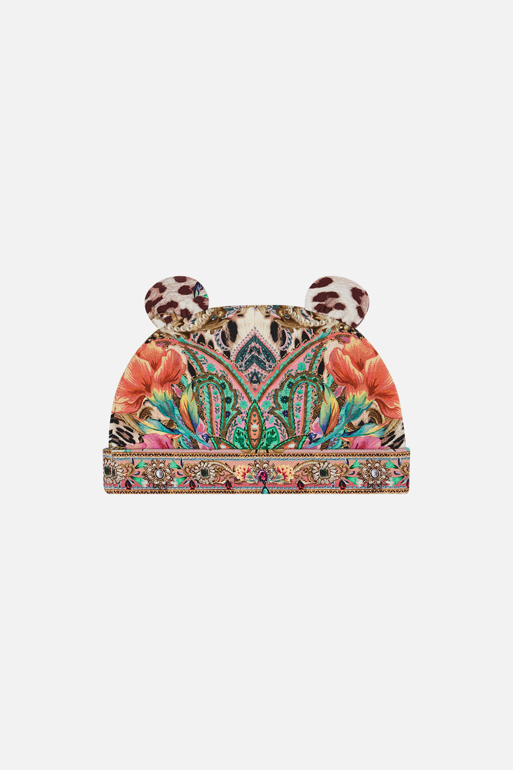 Babies Beanie With Ears Queen Atlantis print by CAMILLA