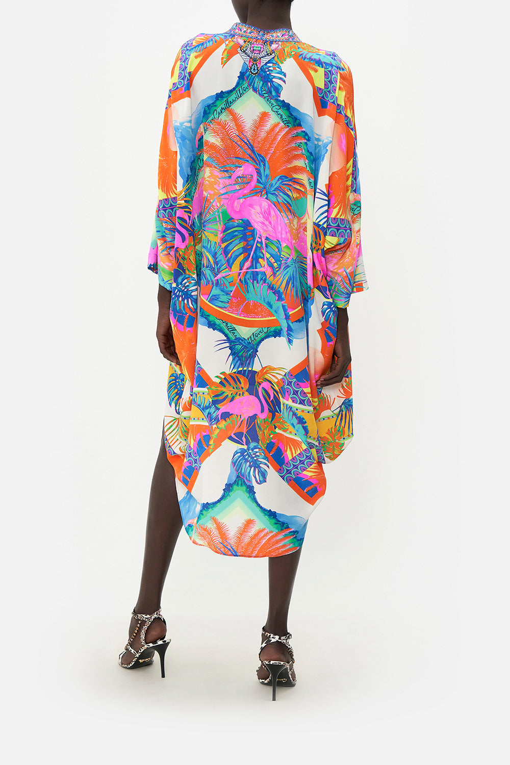 SCOOP BACK SHIRT DRESS FLAMENCO FLAMINGO