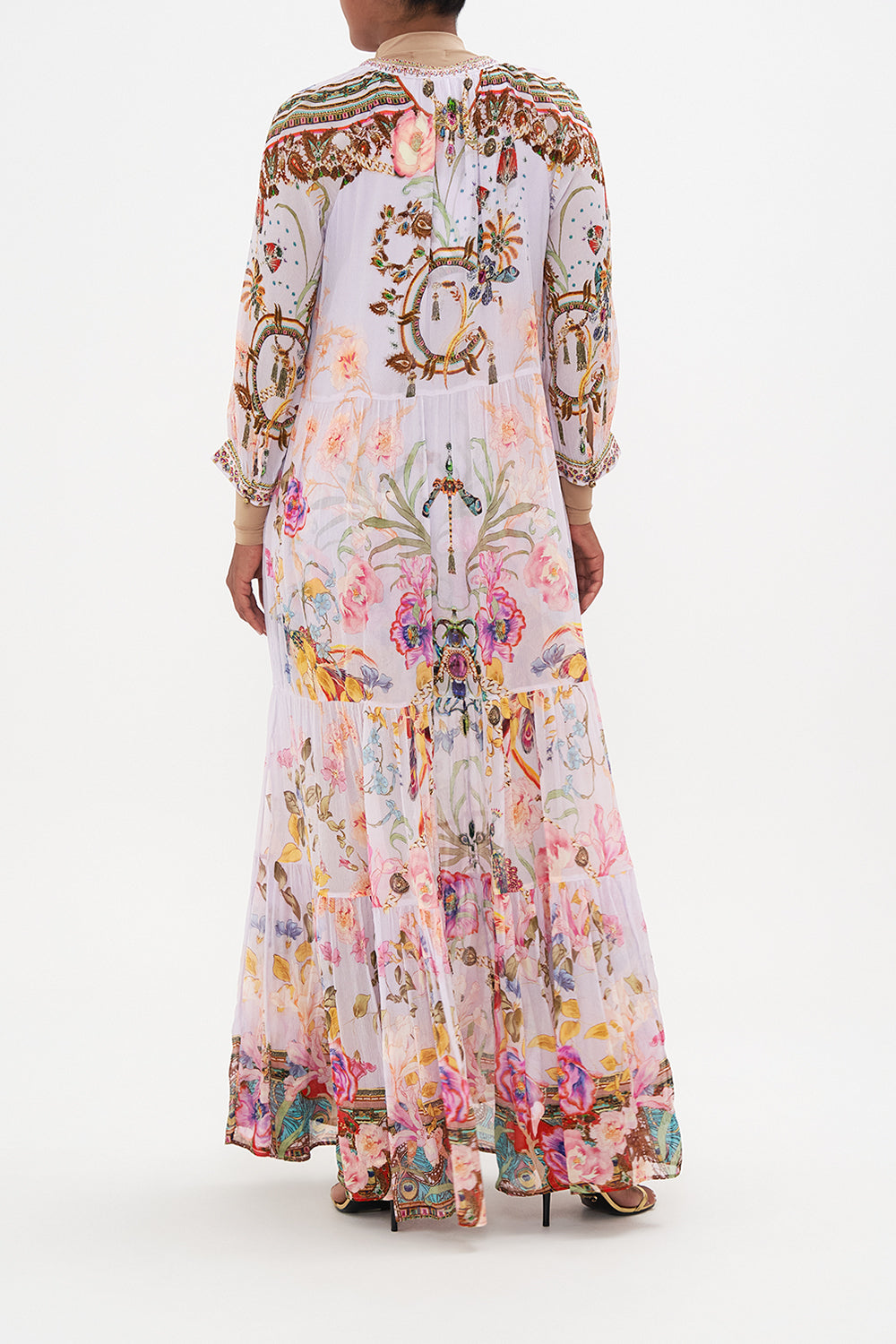 LONG GATHERED PANEL DRESS NATURES KALEIDOSCOPE