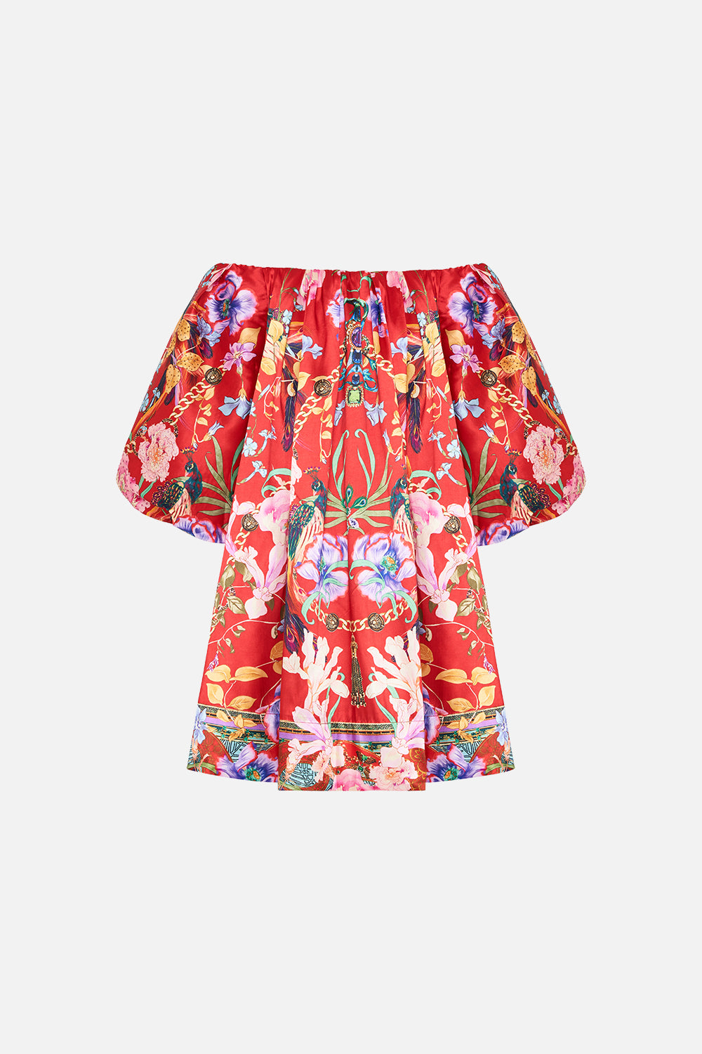 OFF SHOULDER PUFF DRESS RUFFLE SOME FEATHERS