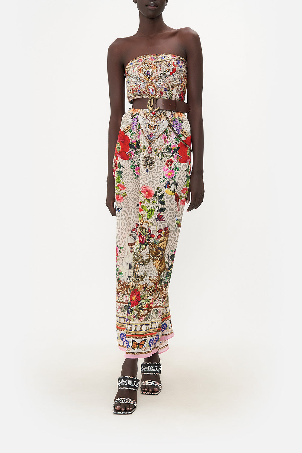 ROUND NECK KAFTAN LEOS BOUQUET