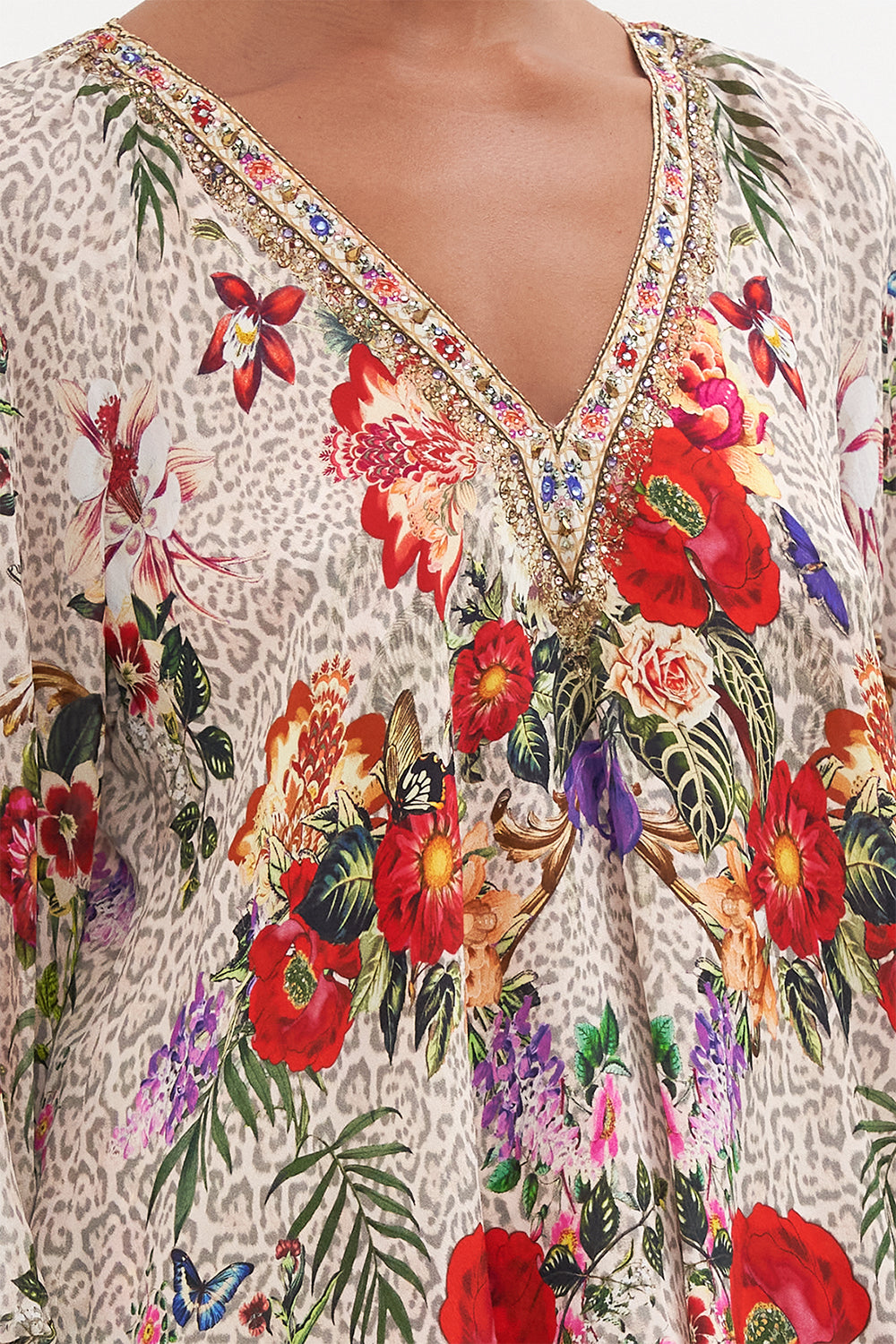 SHIRRED CUFF BLOUSE LEOS BOUQUET