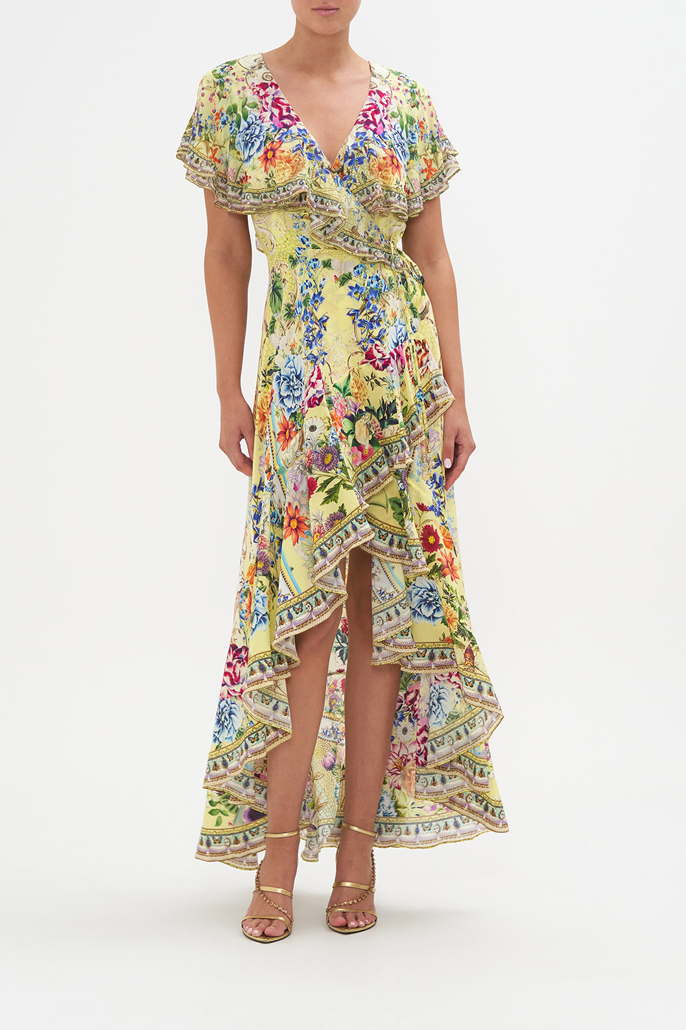 FRILL SLEEVE LONG DRESS BIRDS AND THE BEES