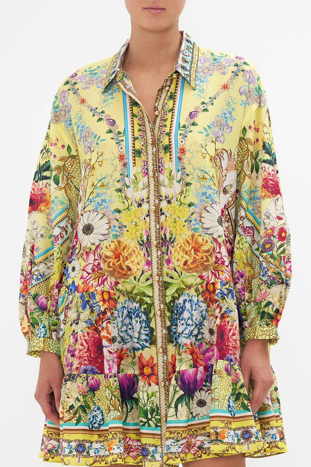 TIERED SHIRT DRESS BIRDS AND THE BEES