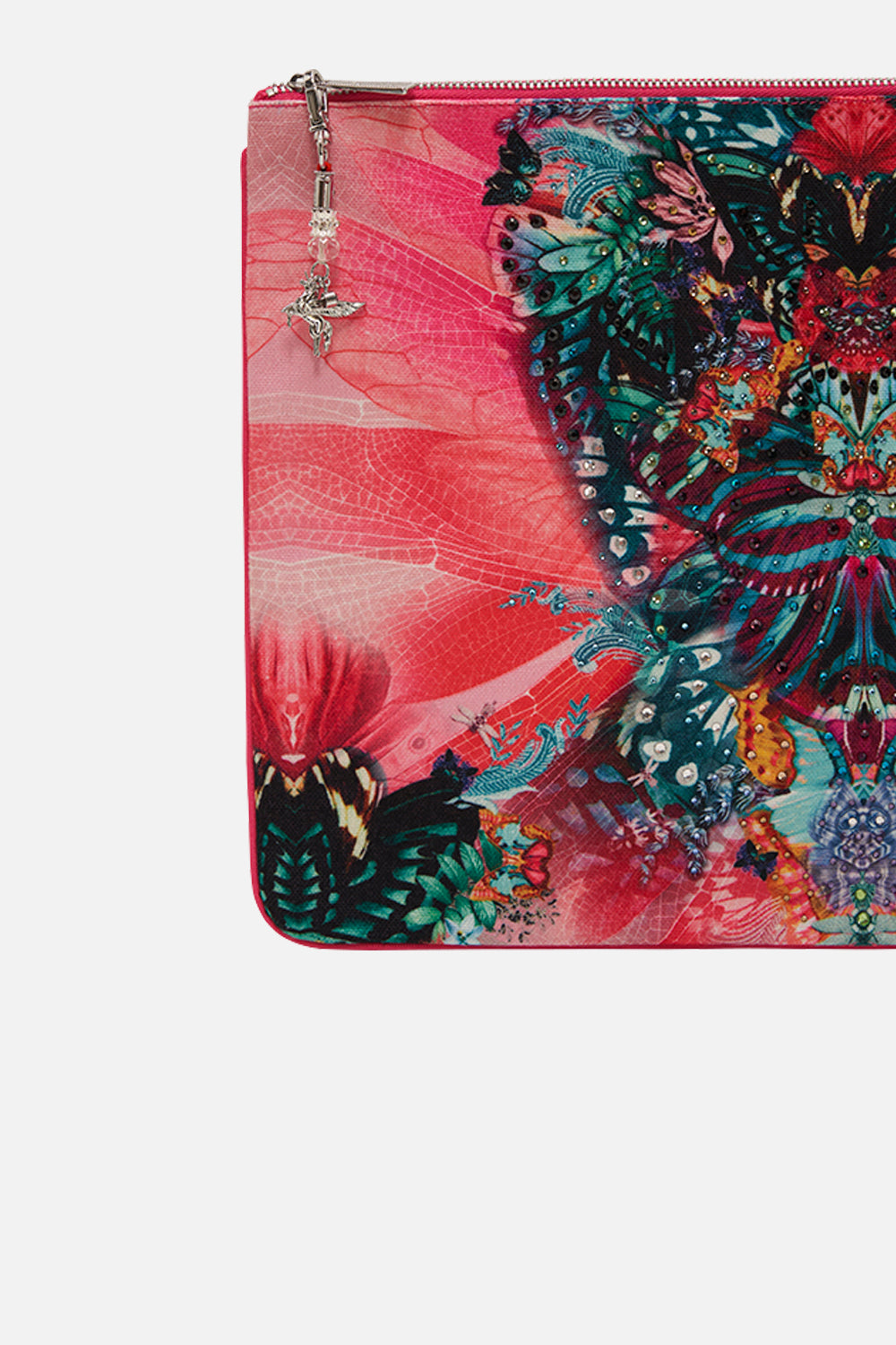 LARGE CANVAS CLUTCH IN A FLUTTER