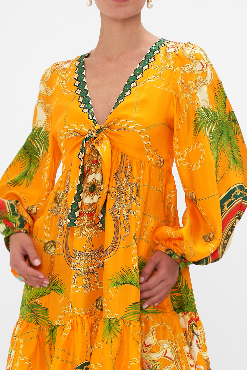 SHORT TIE FRONT BLOUSON DRESS DANCING WITH THE BULLS