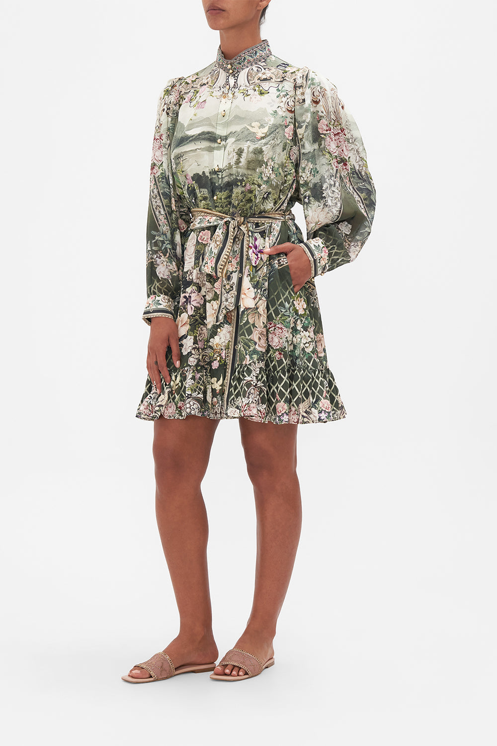 DROP SLEEVE SHIRT DRESS GARDEN OF GOOD FORTUNE