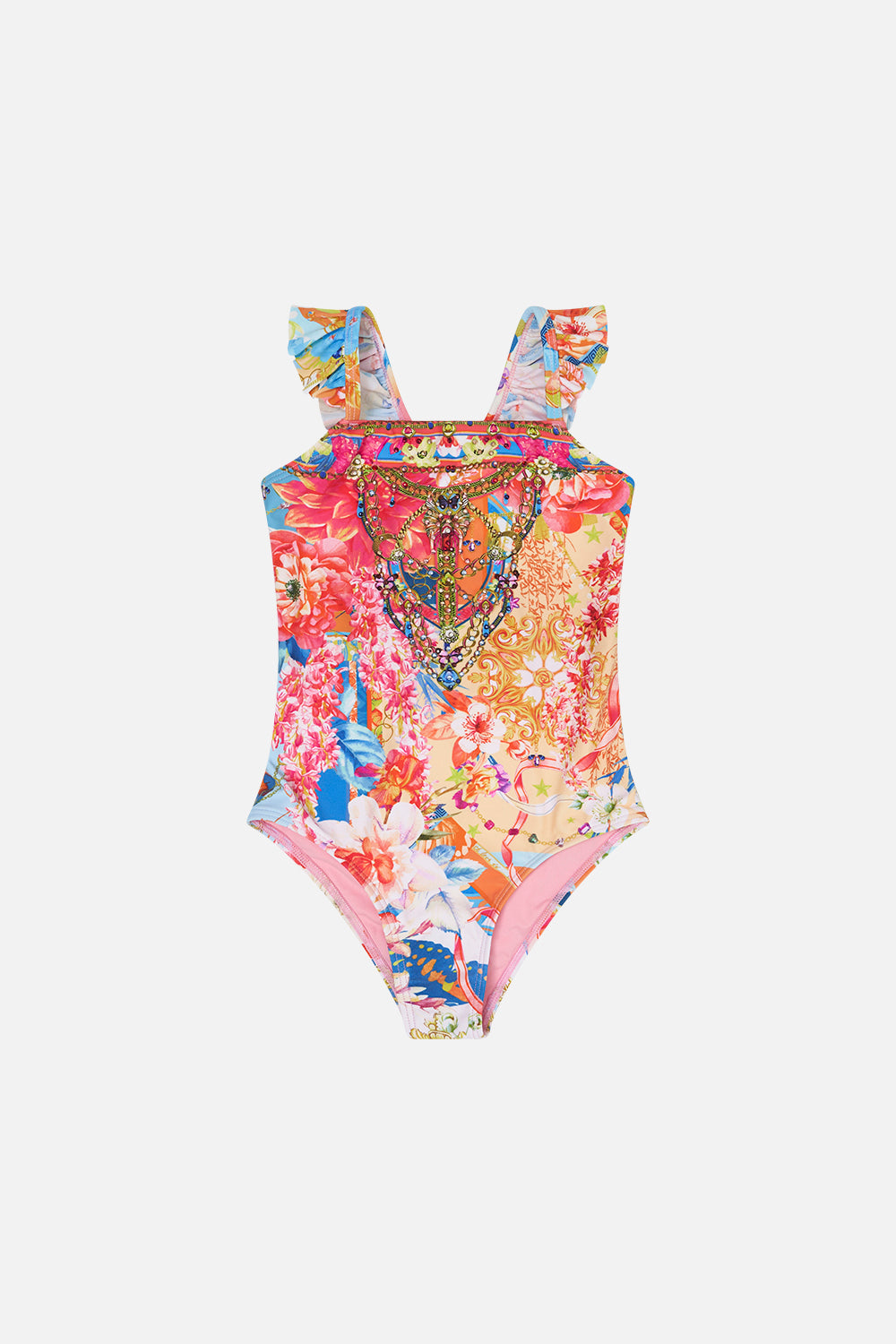 Kids One Piece With Frill Strap 4-10 Meet Me In The Garden print by CAMILLA