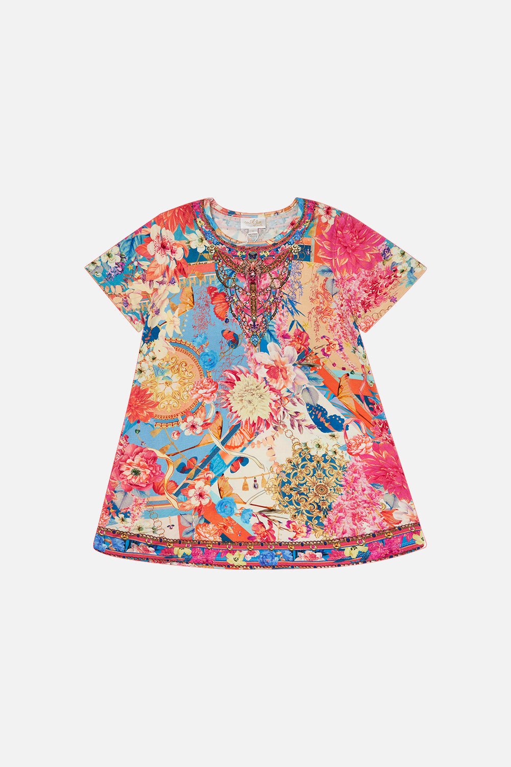 Kids T-Shirt Dress With Flare Hem 12-14 Meet Me In The Garden print by CAMILLA