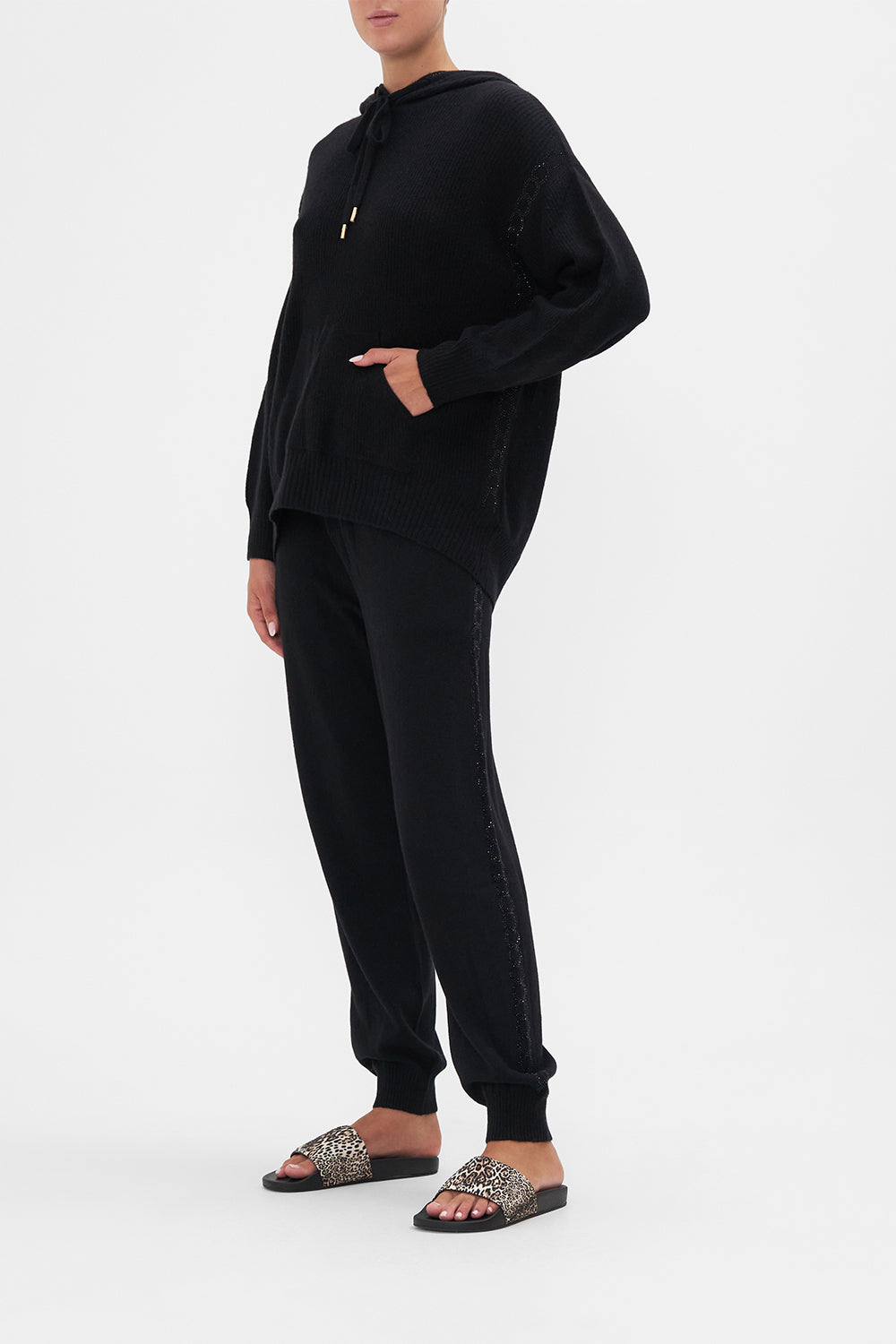 WOOL CASHMERE BLEND KNIT HOODIE LIONS MANE